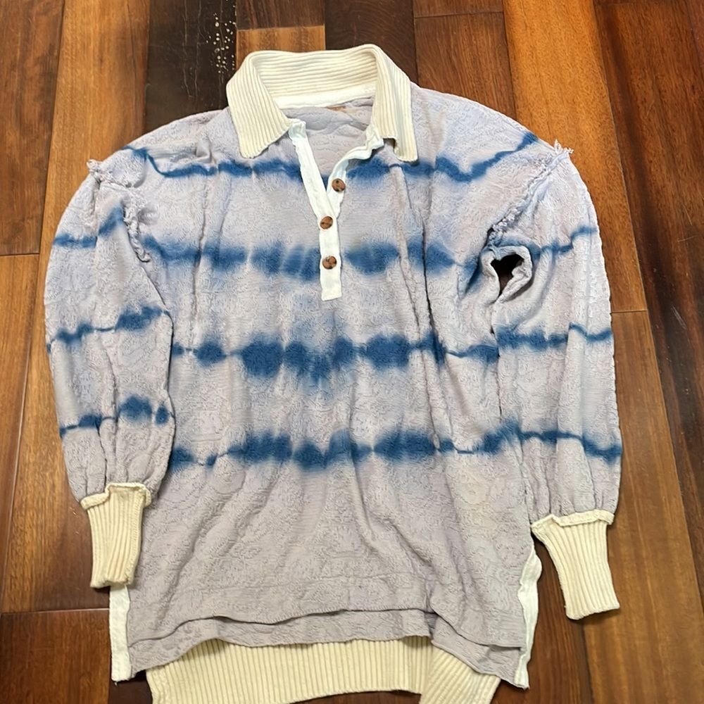 Free People Sunrise Pullover Henley Polo Small - Picture 4 of 10